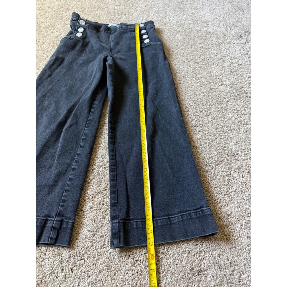 LOFT Womens Sailor Wide Leg Jeans Washed Black High Waist Cropped Size 30/10 - Picture 4 of 10